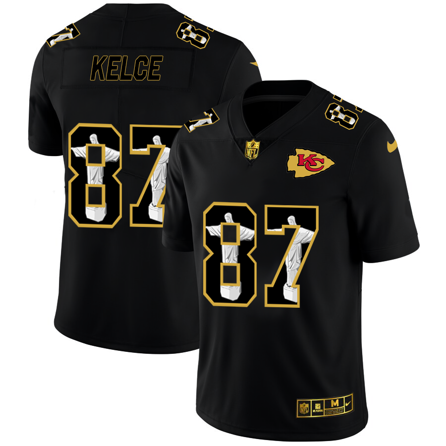 Kansas City Chiefs #87 Travis Kelce Carbon Black Vapor Cristo Redentor Limited Jersey cheap jerseys for sale - CheapJerseys.Shop