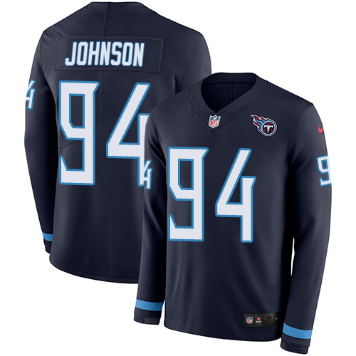 Tennessee Titans #94 Austin Johnson Navy Blue Team Color Men's Stitched Limited Therma Long Sleeve Jersey Men's cheap jerseys for sale - CheapJerseys.Shop