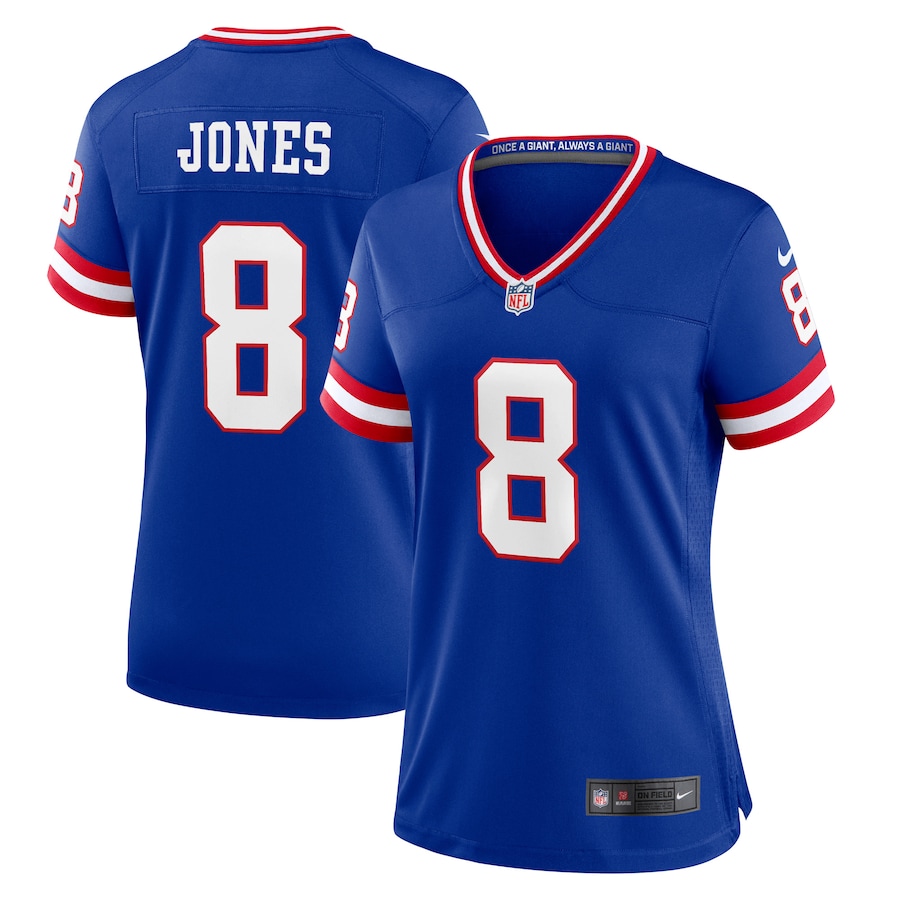 New York Giants #8 Daniel Jones Royal Women's Classic Player Game Jersey cheap jerseys for sale - CheapJerseys.Shop