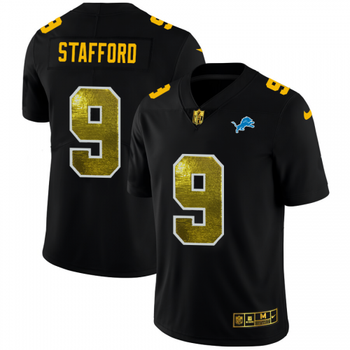 Detroit Detroit Lions #9 Matthew Stafford Men's Black Golden Sequin Vapor Limited Jersey Men's cheap jerseys for sale - CheapJerseys.Shop