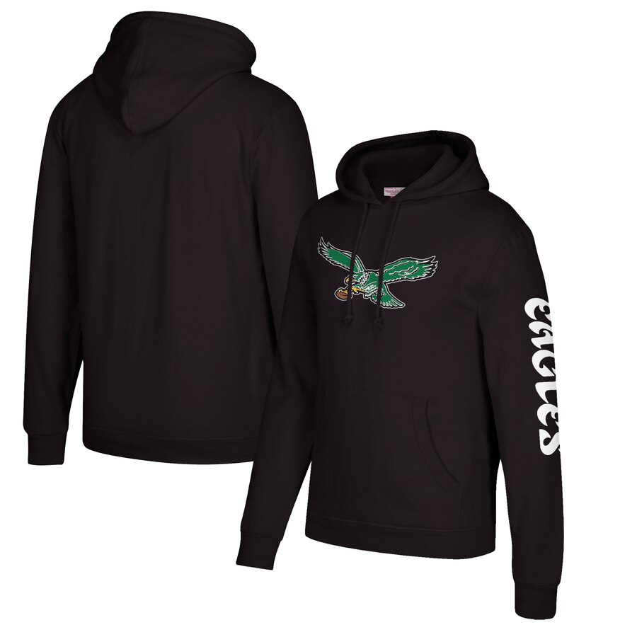 Philadelphia Eagles Mitchell & Ness Classic Team Pullover Hoodie Black cheap jerseys for sale - CheapJerseys.Shop
