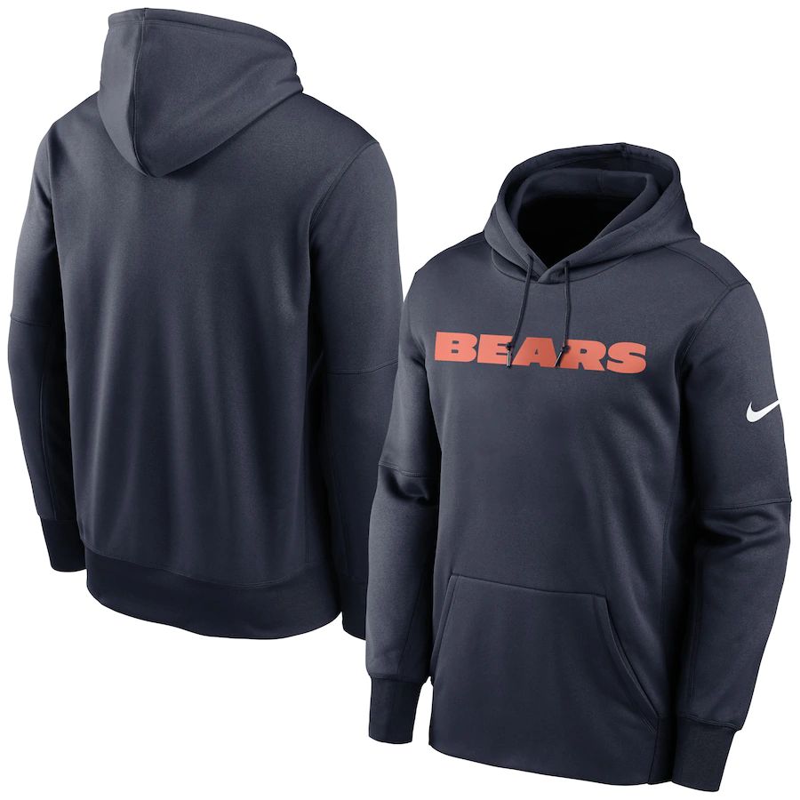 Chicago Bears Fan Gear Wordmark Performance Pullover Hoodie Navy cheap jerseys for sale - CheapJerseys.Shop