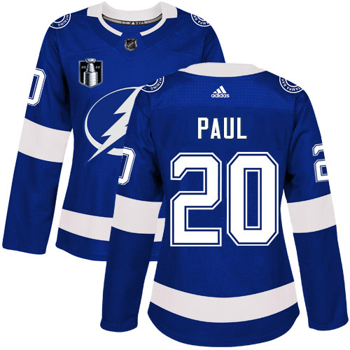 Tampa Bay Lightning #20 Nicholas Paul Blue Women's 2022 Stanley Cup Final Patch Home Authentic Stitched Jersey Womens cheap jerseys for sale - CheapJerseys.Shop