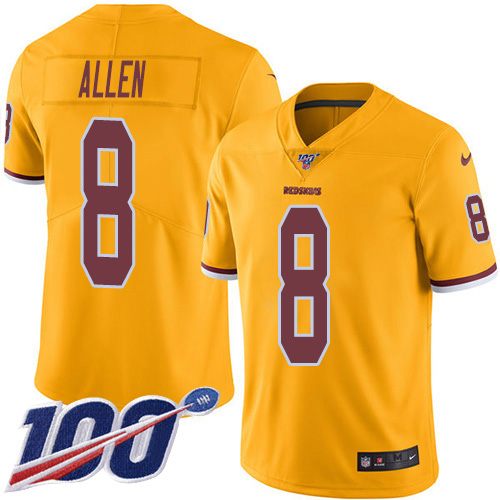 Washington Commanders #8 Kyle Allen Gold Youth Stitched Limited Rush 100th Season Jersey Youth cheap jerseys for sale - CheapJerseys.Shop