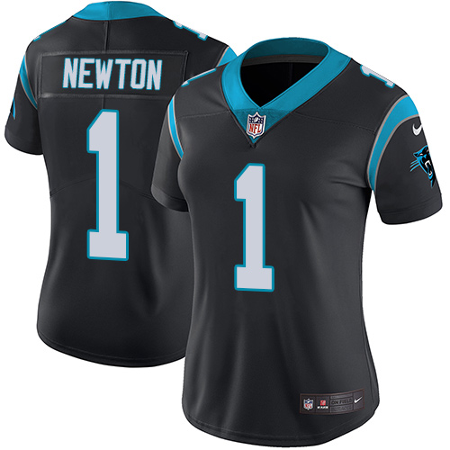 Carolina Panthers #1 Cam Newton Black Team Color Women's Stitched Vapor Untouchable Limited Jersey Womens cheap jerseys for sale - CheapJerseys.Shop
