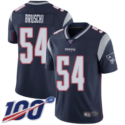 New England Patriots #54 Tedy Bruschi Navy Blue Team Color Men's Stitched 100th Season Vapor Limited Jersey Men's cheap jerseys for sale - CheapJerseys.Shop