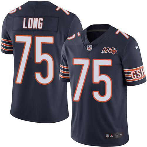 Chicago Bears #75 Kyle Long Navy Blue Team Color Men's 100th Season Stitched Vapor Untouchable Limited Jersey Men's cheap jerseys for sale - CheapJerseys.Shop