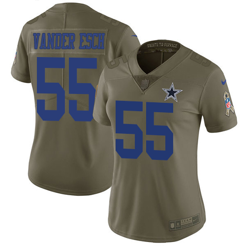 Cowboys #55 Leighton Vander Esch Olive Women's Stitched Limited 2017 Salute To Service Jersey cheap jerseys for sale - CheapJerseys.Shop