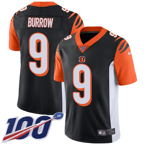 Bengals #9 Joe Burrow Black Team Color Men's Stitched 100th Season Vapor Untouchable Limited Jersey cheap jerseys for sale - CheapJerseys.Shop