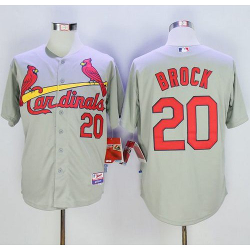 St.Louis Cardinals #20 Lou Brock Grey Cool Base Stitched Jersey Men's cheap jerseys for sale - CheapJerseys.Shop