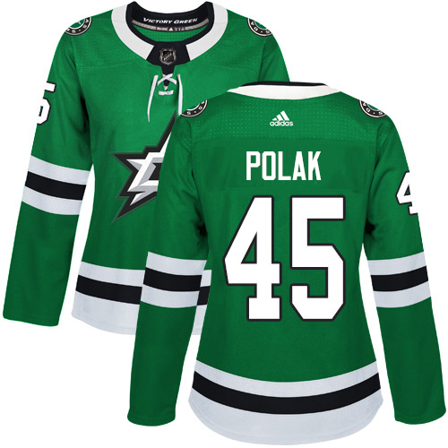 Dallas Stars #45 Roman Polak Green Home Authentic Women's Stitched Jersey Womens cheap jerseys for sale - CheapJerseys.Shop