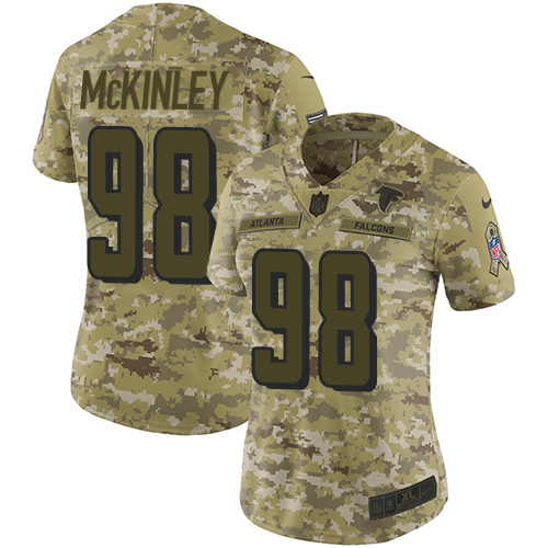 Atlanta Falcons #98 Takkarist McKinley Camo Women's Stitched Limited 2018 Salute to Service Jersey Womens cheap jerseys for sale - CheapJerseys.Shop