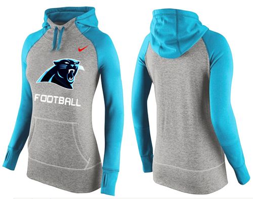 Women's Carolina Panthers Performance Hoodie Grey & Light Blue_1 cheap jerseys for sale - CheapJerseys.Shop