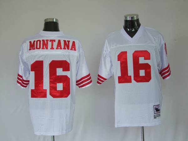 Mitchell And Ness 49ers Joe Montana #16 Stitched White Jersey cheap jerseys for sale - CheapJerseys.Shop