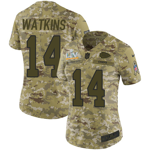 Kansas City Chiefs #14 Sammy Watkins Camo Women's Super Bowl LV Bound Stitched Limited 2018 Salute To Service Jersey Womens cheap jerseys for sale - CheapJerseys.Shop