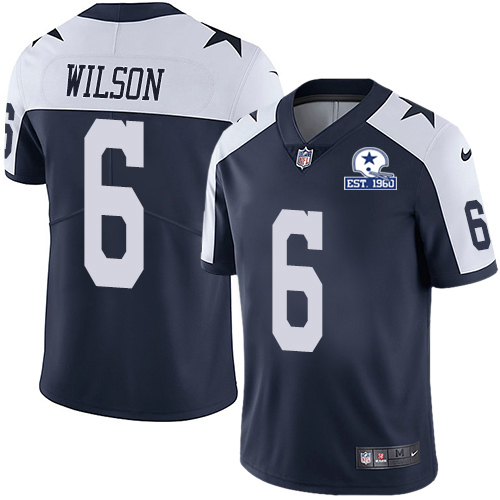 Cowboys #6 Donovan Wilson Navy Blue Thanksgiving Men's Stitched With Established In 1960 Patch Vapor Untouchable Limited Throwback Jersey cheap jerseys for sale - CheapJerseys.Shop