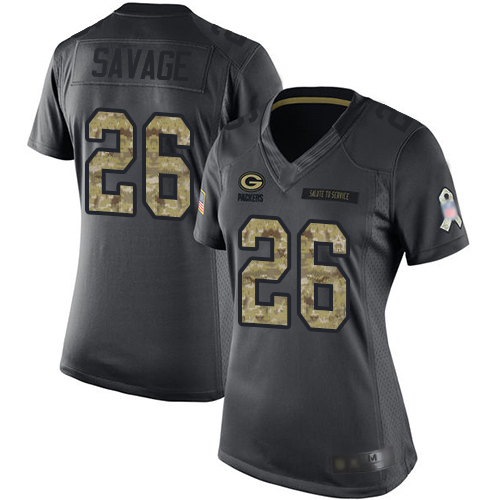 Packers #26 Darnell Savage Black Women's Stitched Limited 2016 Salute To Service Jersey cheap jerseys for sale - CheapJerseys.Shop