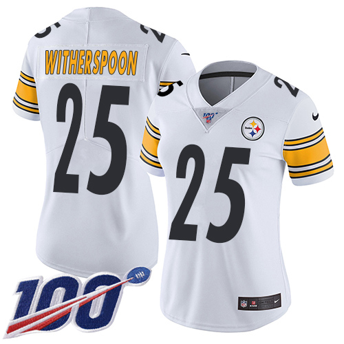 Steelers #25 Ahkello Witherspoon White Women's Stitched 100th Season Vapor Untouchable Limited Jersey cheap jerseys for sale - CheapJerseys.Shop