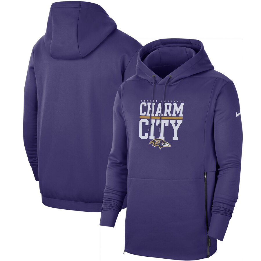 Baltimore Ravens Sideline Local Performance Pullover Hoodie Purple cheap jerseys for sale - CheapJerseys.Shop