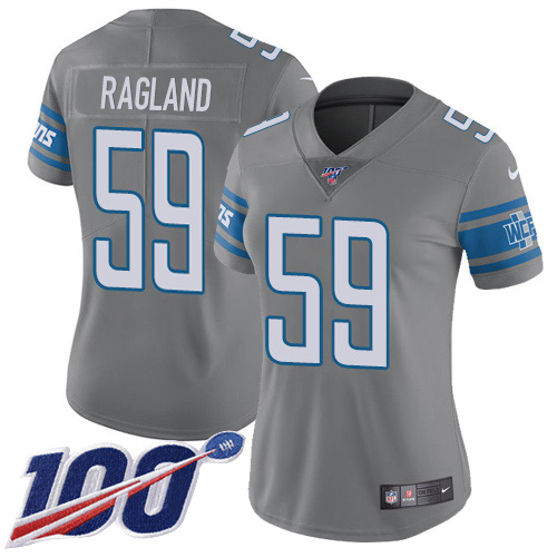 Detroit Lions #59 Reggie Ragland Gray Women's Stitched Limited Rush 100th Season Jersey Womens cheap jerseys for sale - CheapJerseys.Shop