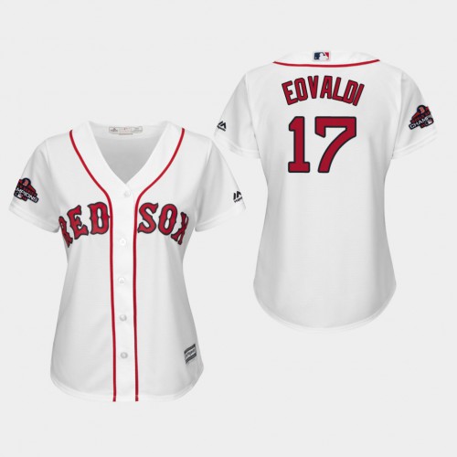 Boston Red Sox #17 Nathan Eovaldi White Home 2018 World Series Champions Women's Stitched Jersey Womens cheap jerseys for sale - CheapJerseys.Shop