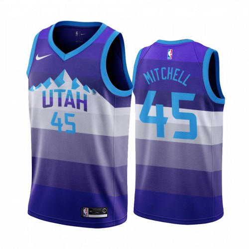 Utah Jazz #45 Donovan Mitchell Mens Hardwood Classic Jersey Purple Mens cheap jerseys for sale - CheapJerseys.Shop