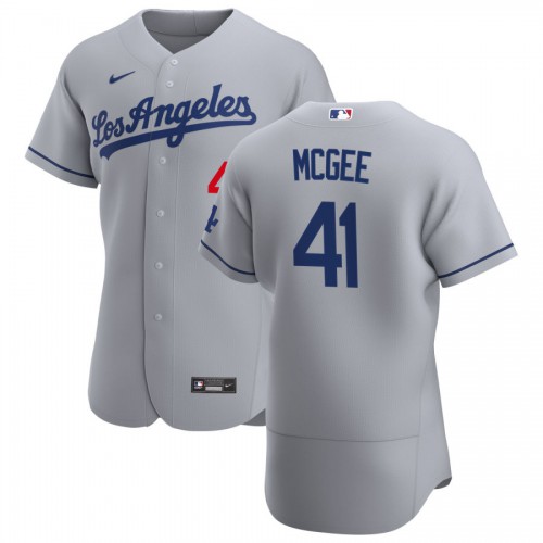 Los Angeles Los Angeles Dodgers #41 Jake McGee Men's Gray Road 2020 Authentic Team Jersey Men's cheap jerseys for sale - CheapJerseys.Shop