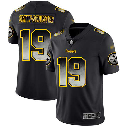 Pittsburgh Steelers #19 JuJu Smith-Schuster Black Men's Stitched Vapor Untouchable Limited Smoke Fashion Jersey Men's cheap jerseys for sale - CheapJerseys.Shop
