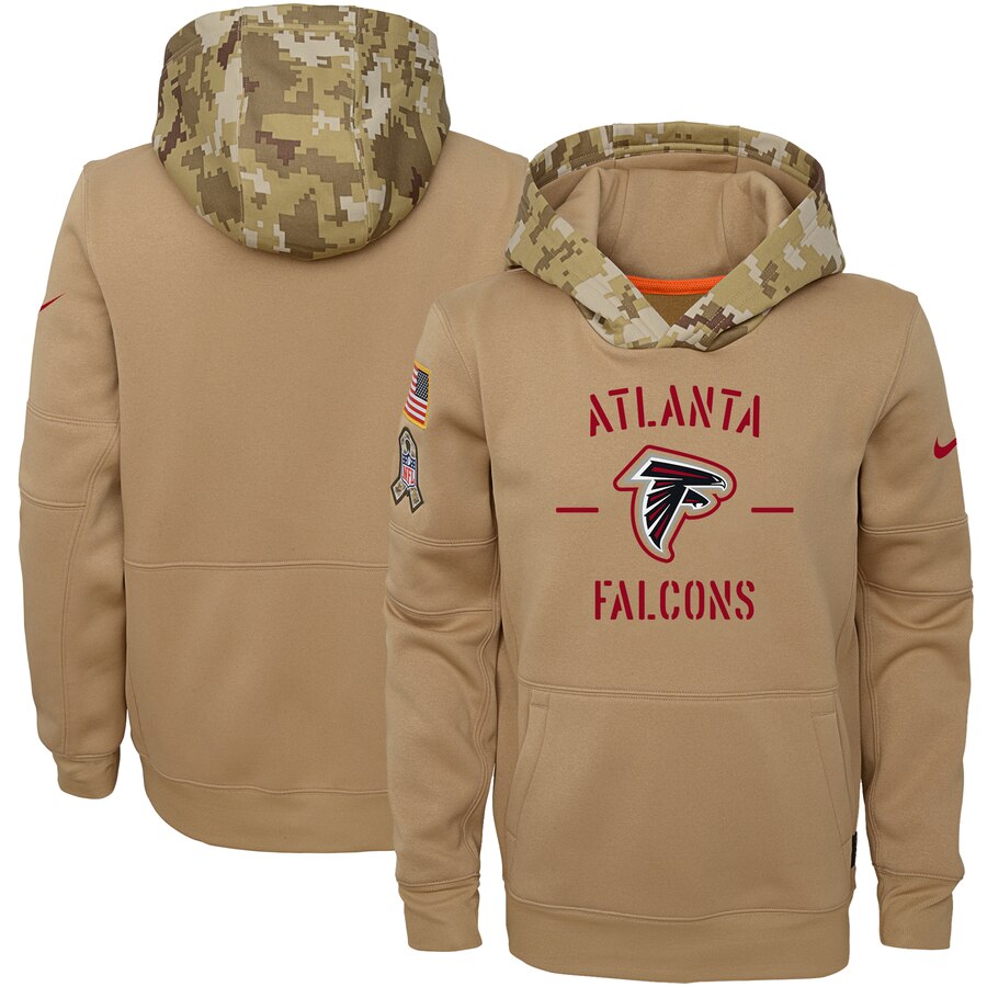 Youth Atlanta Falcons Khaki 2019 Salute To Service Therma Pullover Hoodie cheap jerseys for sale - CheapJerseys.Shop