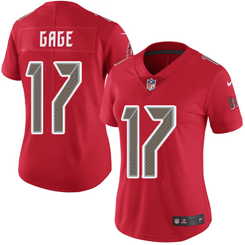 Buccaneers #17 Russell Gage Red Women's Stitched Limited Rush Jersey cheap jerseys for sale - CheapJerseys.Shop