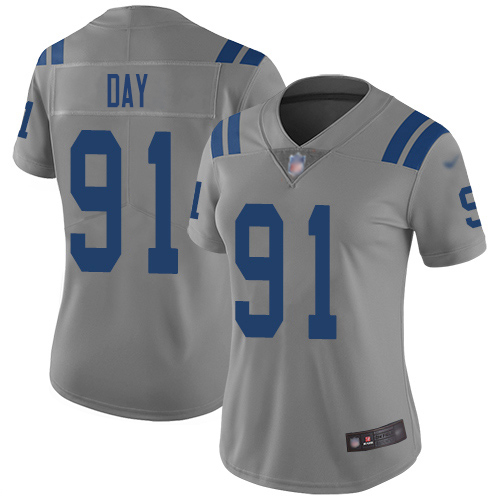 Indianapolis Colts #91 Sheldon Day Gray Women's Stitched Limited Inverted Legend Jersey Womens cheap jerseys for sale - CheapJerseys.Shop