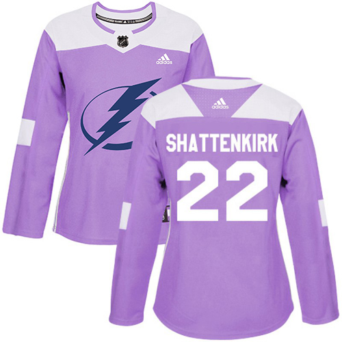 Tampa Bay Lightning #22 Kevin Shattenkirk Purple Authentic Fights Cancer Women's Stitched Jersey Womens cheap jerseys for sale - CheapJerseys.Shop