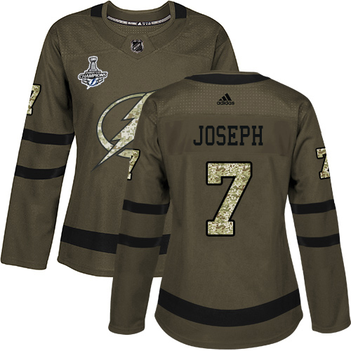 Tampa Bay Lightning #7 Mathieu Joseph Green Salute to Service Women's 2020 Stanley Cup Champions Stitched Jersey Womens cheap jerseys for sale - CheapJerseys.Shop