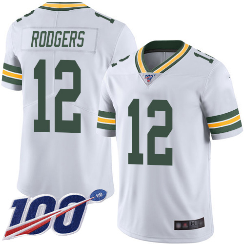 Packers #12 Aaron Rodgers White Youth Stitched 100th Season Vapor Limited Jersey cheap jerseys for sale - CheapJerseys.Shop