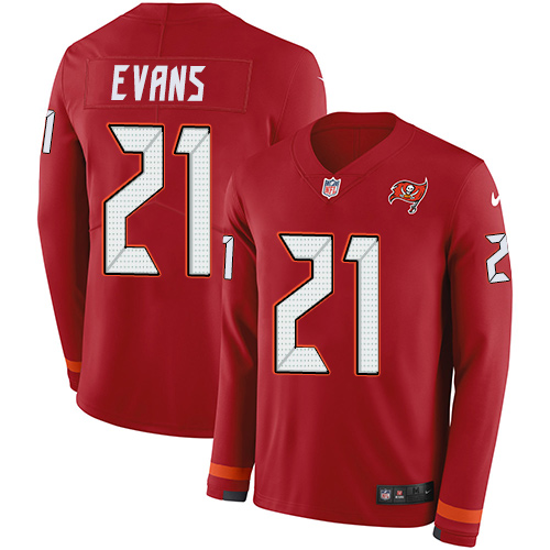 Tampa Bay Buccaneers #21 Justin Evans Red Team Color Youth Stitched Limited Therma Long Sleeve Jersey Youth cheap jerseys for sale - CheapJerseys.Shop
