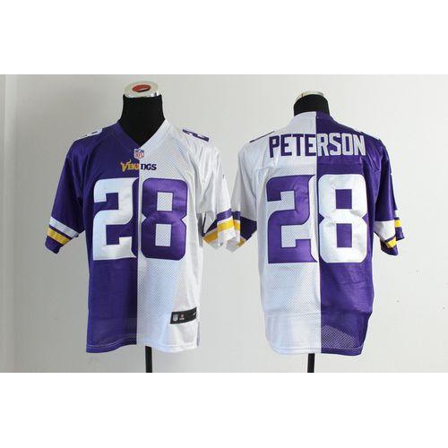 Minnesota Vikings #28 Adrian Peterson Purple/White Men's Stitched Elite Split Jersey Men's cheap jerseys for sale - CheapJerseys.Shop