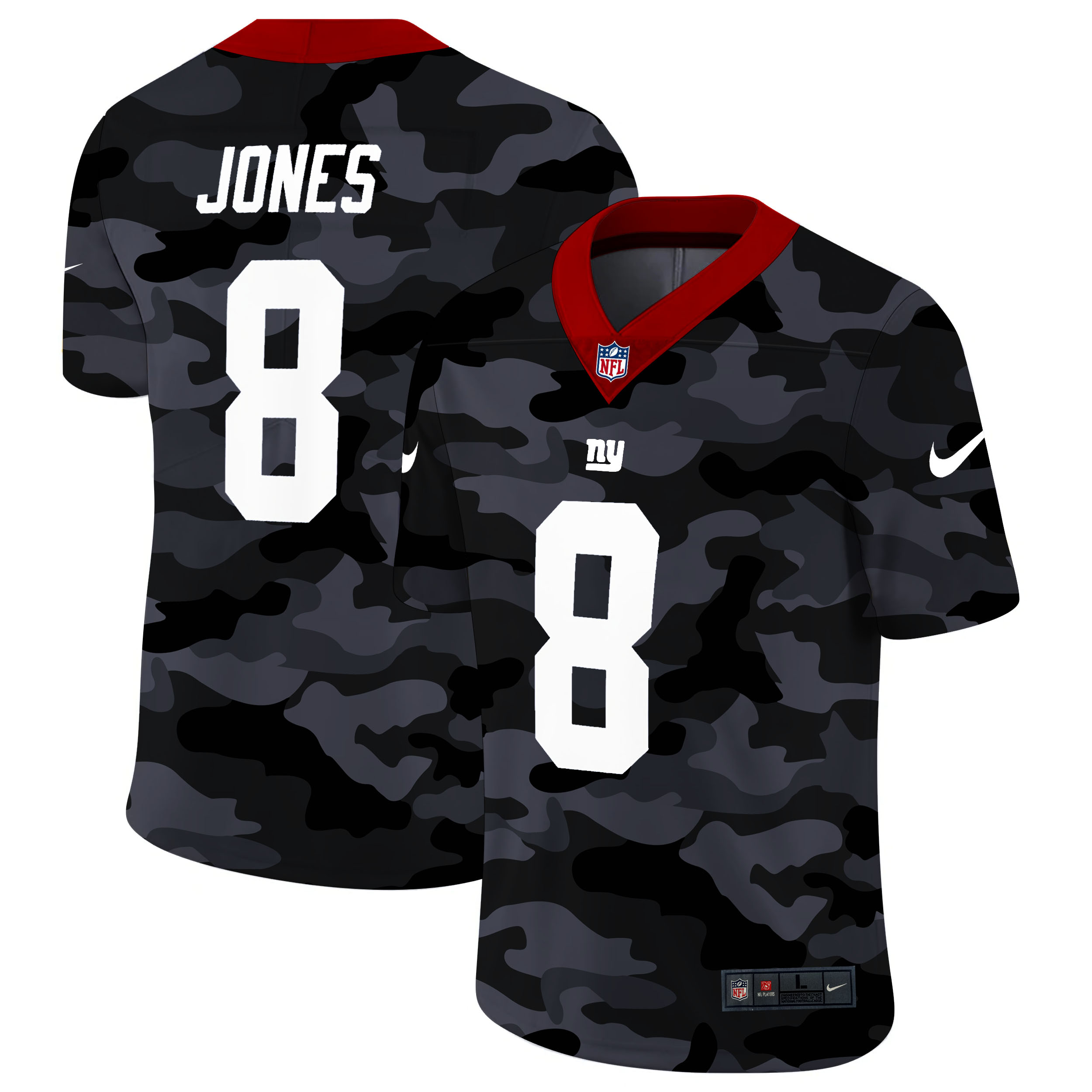 New York Giants #8 Daniel Jones Men's 2020 Black CAMO Vapor Untouchable Limited Stitched Jersey cheap jerseys for sale - CheapJerseys.Shop
