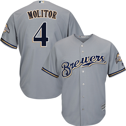 Milwaukee Brewers #4 Paul Molitor Grey Cool Base Stitched Youth Jersey Youth cheap jerseys for sale - CheapJerseys.Shop