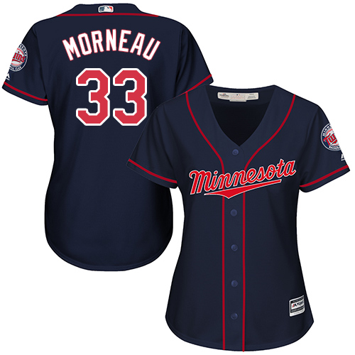 Minnesota Twins #33 Justin Morneau Navy Blue Alternate Women's Stitched Jersey Womens cheap jerseys for sale - CheapJerseys.Shop
