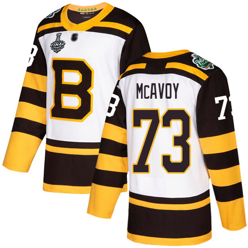 Boston Bruins #73 Charlie McAvoy White Authentic 2019 Winter Classic Stanley Cup Final Bound Stitched Jersey Men's cheap jerseys for sale - CheapJerseys.Shop