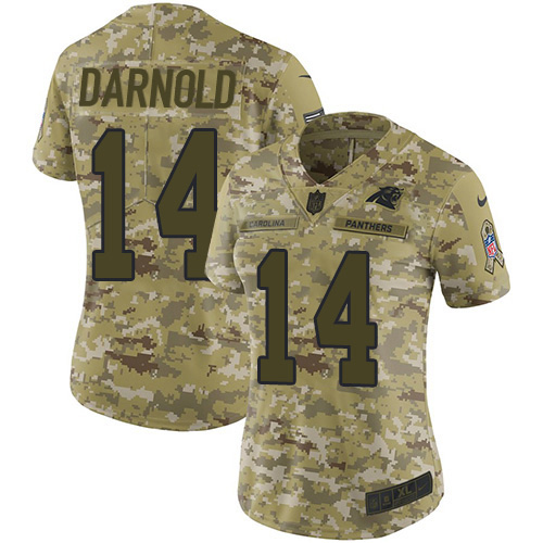 Panthers #14 Sam Darnold Camo Women's Stitched Limited 2018 Salute To Service Jersey cheap jerseys for sale - CheapJerseys.Shop
