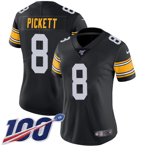 Steelers #8 Kenny Pickett Black Alternate Women's Stitched 100th Season Vapor Limited Jersey cheap jerseys for sale - CheapJerseys.Shop