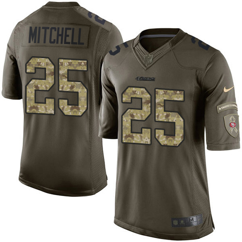 49ers #25 Elijah Mitchell Green Youth Stitched Limited 2015 Salute To Service Jersey cheap jerseys for sale - CheapJerseys.Shop
