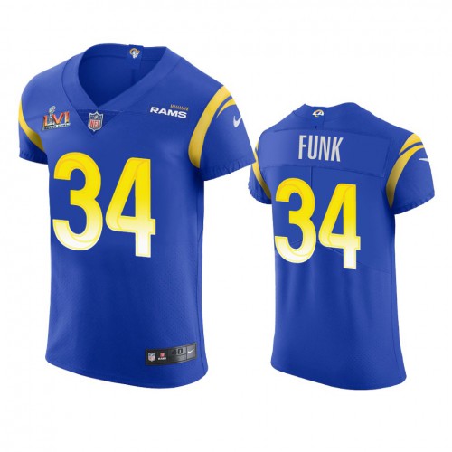 Los Angeles Los Angeles Rams #34 Jake Funk Men's Super Bowl LVI Patch Vapor Elite Player Jersey - Royal Men's cheap jerseys for sale - CheapJerseys.Shop