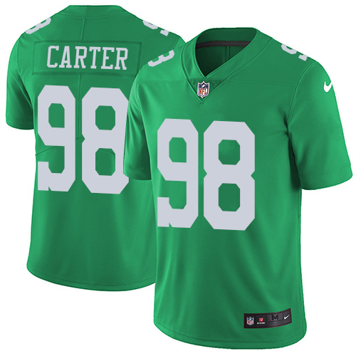 Eagles #98 Jalen Carter Green Men's Stitched Limited Rush Jersey cheap jerseys for sale - CheapJerseys.Shop