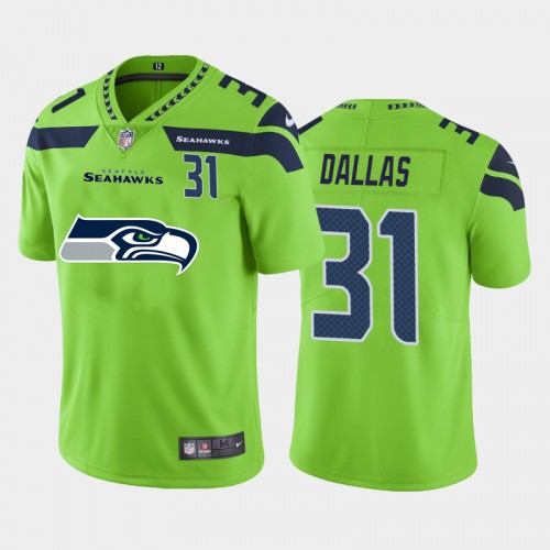 Seattle Seattle Seahawks #31 DeeJay Dallas Green Men's Big Team Logo Player Vapor Limited Jersey Men's cheap jerseys for sale - CheapJerseys.Shop