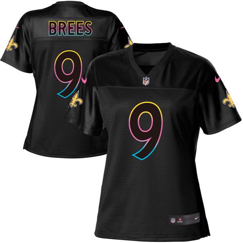 Saints #9 Drew Brees Black Women's Fashion Game Jersey cheap jerseys for sale - CheapJerseys.Shop