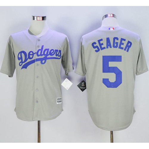Los Angeles Dodgers #5 Corey Seager Grey New Cool Base Stitched Jersey Men's cheap jerseys for sale - CheapJerseys.Shop
