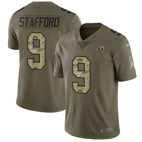 Los Angeles Rams #9 Matthew Stafford Olive/Camo Men's Stitched Limited 2017 Salute To Service Jersey cheap jerseys for sale - CheapJerseys.Shop