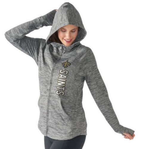 Women's New Orleans Saints G-III 4Her By Carl Banks Recovery Full-Zip Hoodie Heathered Gray cheap jerseys for sale - CheapJerseys.Shop